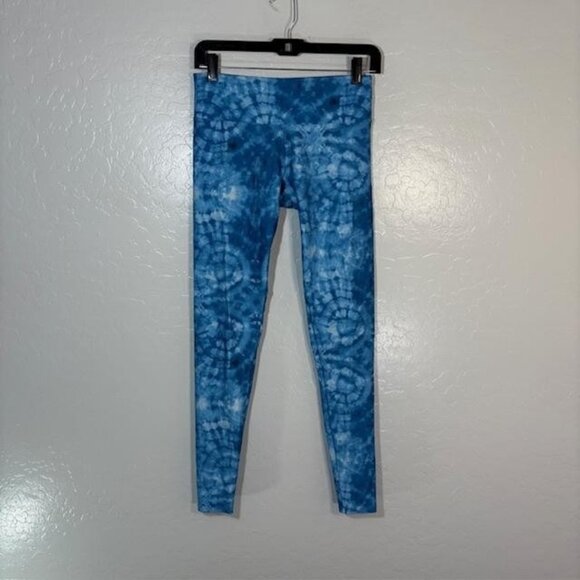 Onzie Flow Leggings Womens Small Medium Blue Tie Dye Yoga High Rise Stretch - Picture 1 of 8